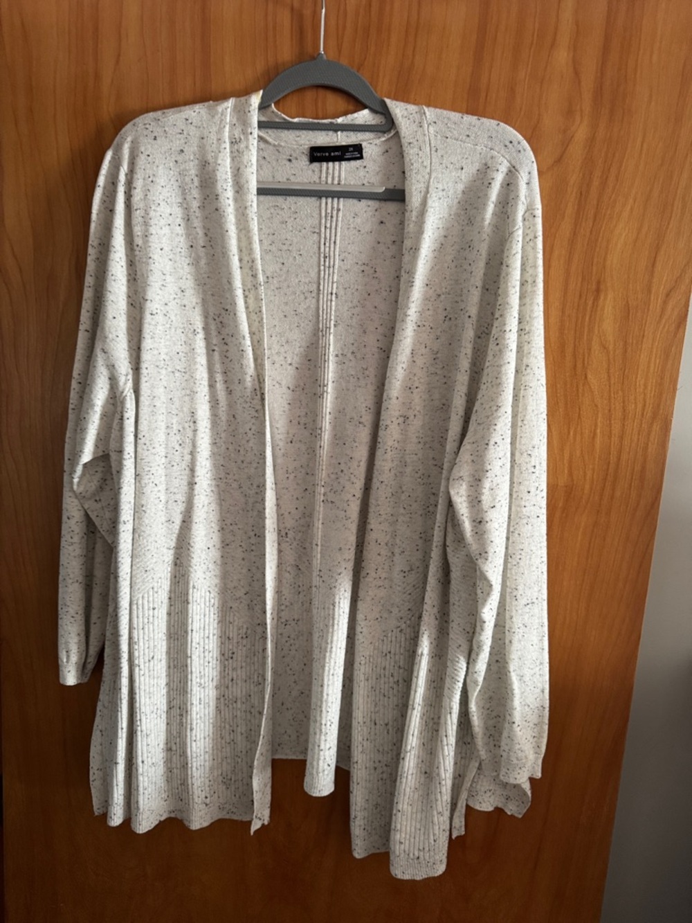 Verve Ami Speckled Cream Open Cardigan